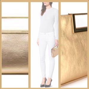 Michael Kors Large Pale Gold Berkley Clutch